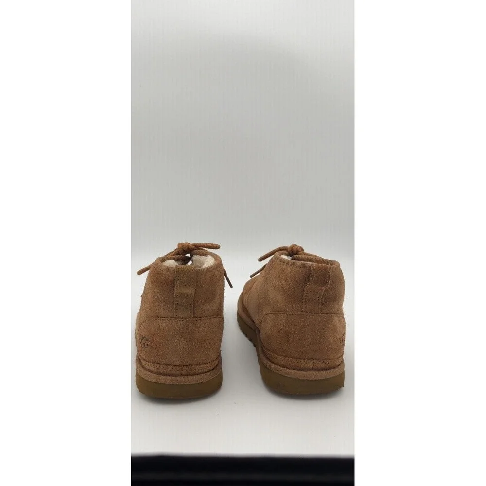 UGG Neumel Chestnut Suede Shearling Chukka Boots Lace Up